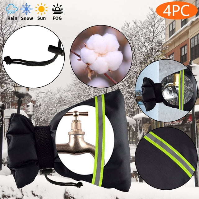 EGNMCR Reusable Faucet Cover with Reflective Tape for Winter Outdoor Faucet cover