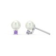 thumbnail image 1 of Freshwater Pearl with Birthstone Stud Earrings, 1 of 2
