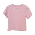 thumbnail image 1 of Plebaso T-shirts en Coton pour Garçons et Filles, Manches Courtes, T-Shirts de Couleur Unie, Col Ras du Cou, Hauts Basiques pour Enfants Unisexes, 1 of 3