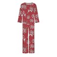 thumbnail image 5 of RKSTN Ensembles de Pyjama pour Femmes 2 Pcs Imprimé Col Rond Manches Courtes Chemise de Nuit et Ensembles Pantalon Vêtements de Détente Pyjamas avec Poches Pyjamas Doux et Confortables, 5 of 5