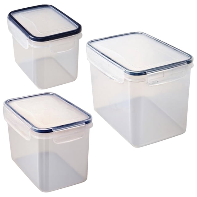 Food Storage Containers with Lids Airtight, Plastic Storage Meal Prep Container, Stackable 100% Leakproof & Microwave Organization and Storage Sets, Lunch Containers (3 Pcs)