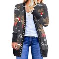 thumbnail image 1 of Femmes Noël Cardigan à Manches Longues Mi-Longues Outwears, 1 of 3