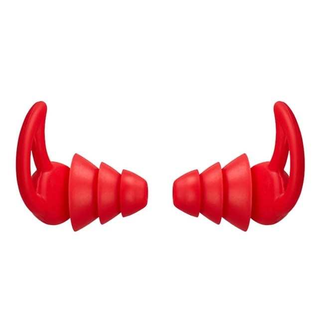 Écouteurs de Sommeil en Silicone Réduction de Bruit; Écouteurs Réutilisables pour Bureau Maison, Rouge, 3 Couches
