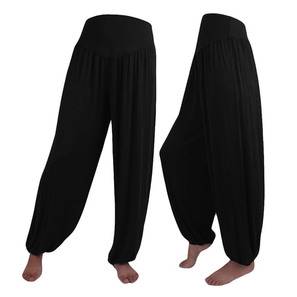HBFAGFB Women's Casual Pants Elastic Loose Comfortable Yoga Sports Dance Harem Pants Black Size 3XL