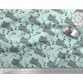 thumbnail image 2 of Tissu de Voile de Coton Vert Pomme Imprimé Pied & Texte Imprimé 1 Yard 56 Inch Wide, 2 of 5