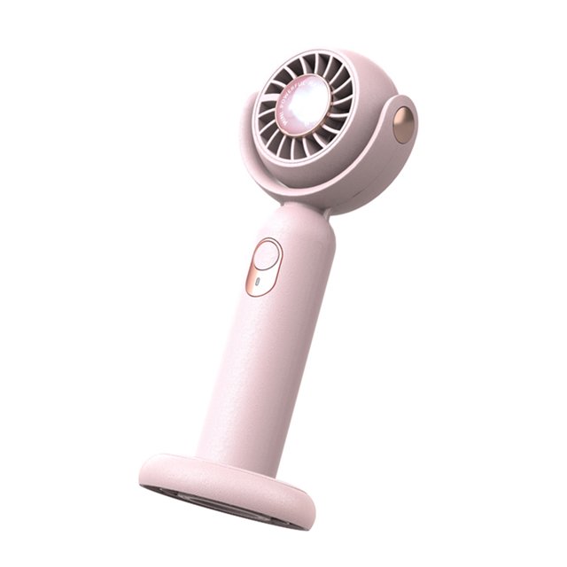 Unatoiry Portable Handheld Fan Rechargeable Adjustable Summer Sleep Cooling Travel Carrying Office Face Hand Desktop Cooler Pink