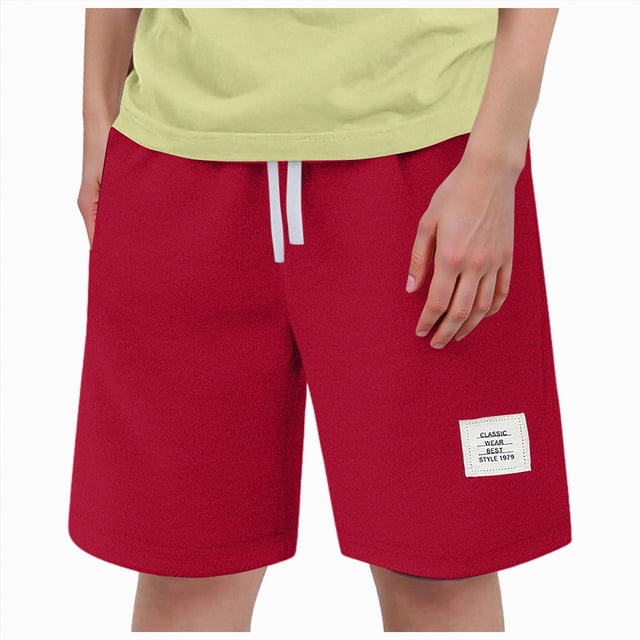 Curenmufel Shorts Garçon Shorts Garçons Shorts de Sport Shorts de Course Actifs Shorts Athlétiques Shorts de Basketball Shorts de Performance 5t 6t (Rouge,5-6 Ans)