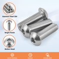 thumbnail image 4 of MewuDecor M8-1.25 x 18mm Button Head Socket Cap Screws Stainless Steel 18-8 Bright Finish Fully Threaded Allen Socket Drive 50 PCS, 4 of 5