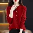 thumbnail image 2 of Yuyuzo Cardigans pour Femmes à Boutons Classique Uni Manches Longues Col Rond Cardigan Tricoté Chandails, 2 of 4