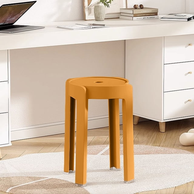 HOARBOEG Home Chairs Made Of Thick Plastic Can Be Stacked And Stacked. Dining Table Stools Windmill Stools High Round Stools Rubber Stools And Simples Chairs