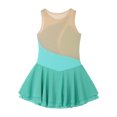 thumbnail image 4 of Sinleey Robe de Patinage Artistique pour Filles, Scintillante avec Strass, Sans Manches, Justaucorps de Danse Ballet, Vert 16, 4 of 7