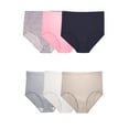 thumbnail image 1 of Fit for Me Womens Plus Comfort Covered Cotton Assorted Brief Underwear, 6 Pack,, 1 of 6