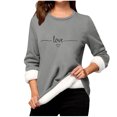 thumbnail image 2 of Heisall Chemises de Base pour Femmes Automne Hiver Imprimé Floral Col Rond Manches Longues Épaissies Polaire Teddy Shearling Chaud Ajusté Hauts Thermiques pour Usage Quotidien par Temps Froid, 2 of 3