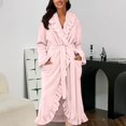 thumbnail image 2 of Peignoirs pour Femmes Peignoir à Capuche en Molleton Éponge Peignoir pour Femmes Peignoir Léger de Sauna Robe de Maison Long Peignoir Peluche Femme Pyjama en Flanelle, 2 of 6