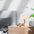 thumbnail image 1 of BELOVING Lampe de Chevet Moderne Réglable en Bois Lampe de Bureau de Table de Nuit Salon Jaune, 1 of 8