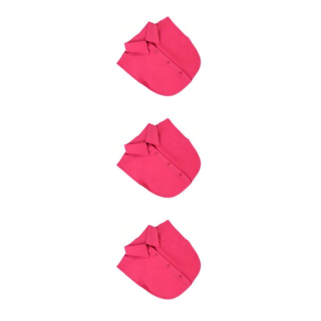 QualitChoice Simple Design Solid Color False Collar Formal Fashion Chiffon Fake Half Shirt Decorative Detachable Lapel Clothing Decor Rose Red Point 3PCS