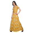 thumbnail image 2 of Moomaya Printed Rayon Cold Shoulder Crop Top And Skirt Ethnic Set For Women, 2 of 6