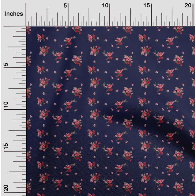 oneOone Polyester Lycra Fabric Leaves & Flower Floral Print Fabric by The Yard 56 Inch Wide