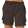 thumbnail image 1 of hotojiny Shorts Cargo pour Femmes Taille Haute à Cordon Grande Taille Shorts de Randonnée Décontractés Jambe Droite Ourlés Bermuda de Randonnée, 1 of 7