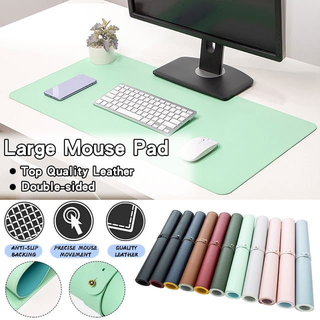 Pure Color waterproof Leather Mouse Pad,Large Waterproof Desk Pad apply to Home Office,Laptop Leather Mouse Pad Writing Pad Double-sided