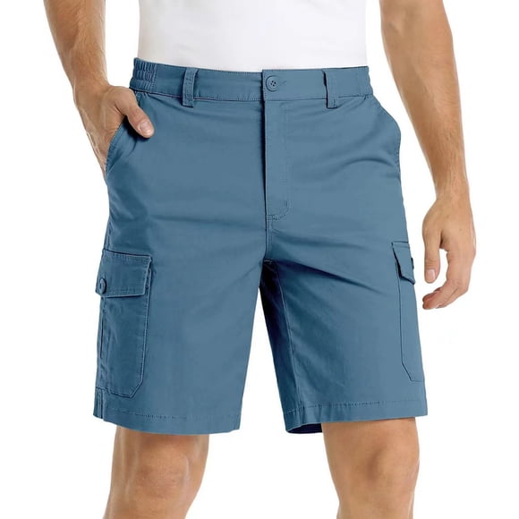 hotojiny Men's Big and Tall Cargo Shorts Classic Fit Pull on Straight Leg Short Pants Casual Performance Work Hiking Shorts