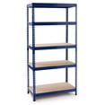 thumbnail image 4 of Gymax 3 Pcs Étagère de Rangement de Garage en Métal à 5 Niveaux de 73 Pieds' Autoportante avec Unité Réglable Bleu, 4 of 10
