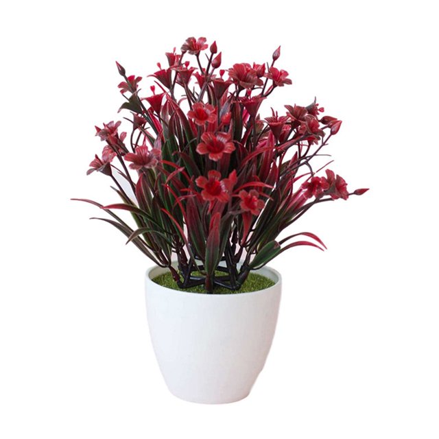 1Pcs Artificial Bonsai High Simulation Ornamental Realistic Artificial Bonsai Fake Flower Potted Ornament for Hotel