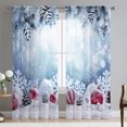thumbnail image 1 of Goory Rideaux de Noël Luxe 2 Pcs Draperies Texturées en Lin Décoration Maison Rideau de Fenêtre Poche de Tringle Style Chambre-5 L:41 Pouces x H:91 Pouces, 1 of 6