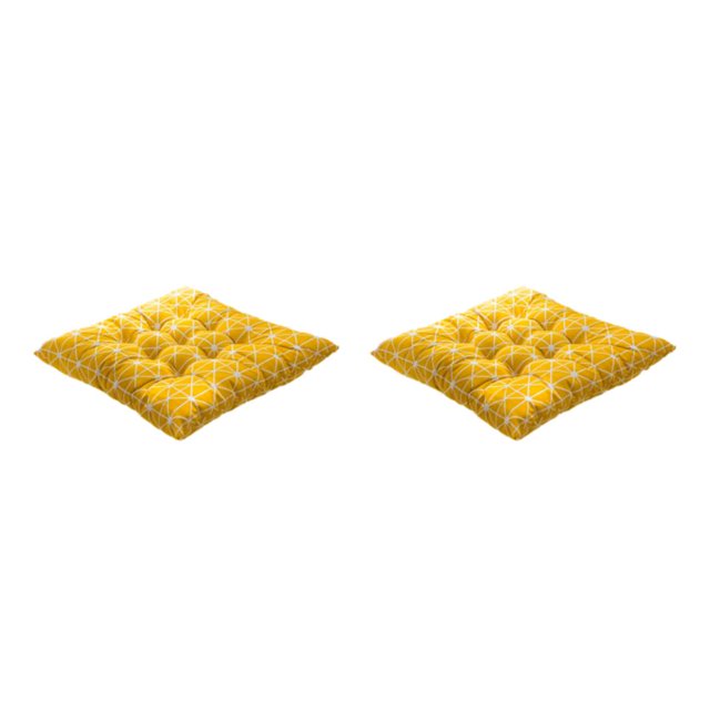 Wweixi Cushion Pad For Square Chair - Soft And Comfortable Wide Range Of Uses Square Chair Cushion Yellow Checkerboard 2Set