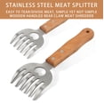 thumbnail image 4 of LiveSatisfy Clearance Stainless Steel Meat Shredder Claws with Long Wooden Handles for Pulled Pork, Turkey, Chicken - BBQ Tools for Shredding, Pulling, Handling, and Serving (2 PCS), 4 of 9