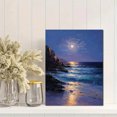 thumbnail image 2 of Moonlit Ocean Shore Canvas Wall Art 15.75x11.81 Inches, 2 of 8