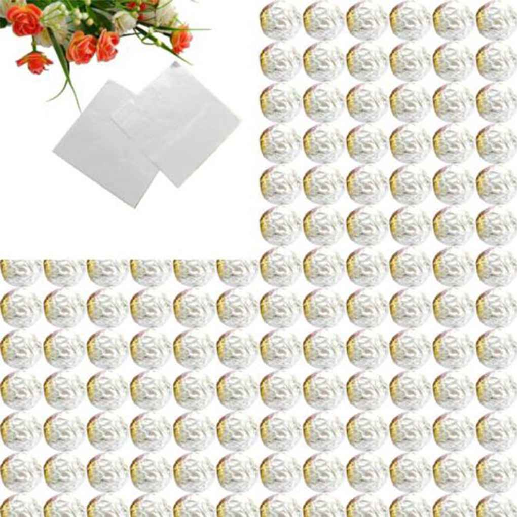 100pcs Square Aluminum Foil Wrappers Colorful Package Wrappers Aluminum foil for Sweets Candy Chocolate Lollipops