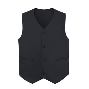 TOPTIE Gilet d'Uniforme Unisexe pour Supermarché, Hôtellerie et Travail de Service-Noir-US Taille TTG