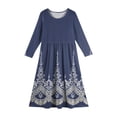 thumbnail image 4 of Teen Girls Tiered Maxi Dress, Solid Color Layered Ruffle Dress with Pockets, Bohemian Style for Party, Photo Shoot, and Holiday. 160Navy, 4 of 4