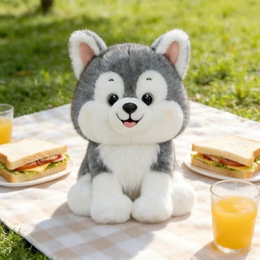 Husky Stuffed Animals,Soft Puppy Stuffed Dogs Plush Toy,Plush Dogs Stuffed Animals,Plushies for Animal Themed Parties,Husky Stuffed Dog Animal Simulation Realistic Lifelike Soft Dog Plush Toy Puppy