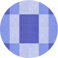 thumbnail image 1 of Ahgly Company Jeans Ronds Lavables en Machine Intérieur Transitionnel Tapis Bleu, 7 Pieds Rond, 1 of 7