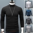 thumbnail image 2 of Winter Warm Men Mock Neck Basic Plain T-Shirt Blouse Pullover Long Sleeve Top, 2 of 5