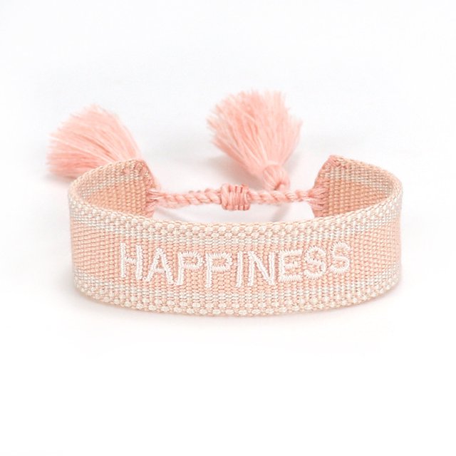 Thinsony Embroidered Character Bracelet Adjustable Rope Woven Friendship Precision Light-happiness