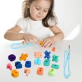 thumbnail image 4 of Bowayaoa Wooden Stringing Beads Building Blocks Set, Natural Wood DIY Lacing Threading Educational Puzzle Toy, Motor Skill Learning Gift, 4 of 5