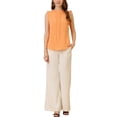 thumbnail image 2 of INSPIRE CHIC Blouse Sans Manches pour Femme, à Volants, Plissée, Blouse CHIC pour le Travail, TG, Orange, 2 of 7