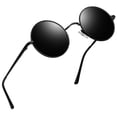 thumbnail image 1 of Joopin Lunettes de Soleil Rondes Hippies Légères Unisexes avec Protection UV, Noir, 1 of 9