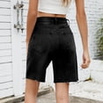 thumbnail image 4 of Yanlir Jean Shorts for Women Trendy High Waisted Denim Shorts Carpenter Stretchy Spring Summer Casual Water-Washed Jeans Shorts(Black,2XL), 4 of 7