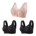thumbnail image 1 of Bigersell Bras for Women Pack of 3 3pcs T-Shirt Bra Style R-79 Breathable Seamless Bras R-79-pinks, 1 of 5