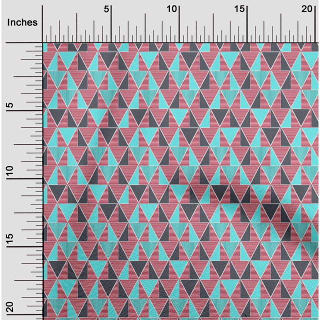 oneOone Tissu en Viscose Chiffon Imprimé Géométrique Triangle BTY 42 Pouces de Large