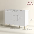 thumbnail image 3 of HOMCOM Buffet Bahut avec 3 Tiroirs et Tablettes Ajustables, Blanc, 3 of 10