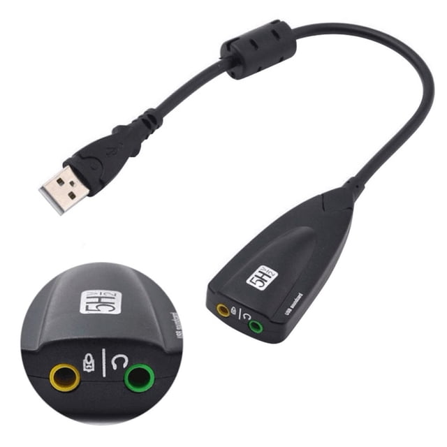 External 7.1 Channel USB Sound Card Mic Headphone Adapter Cable for PC Laptop