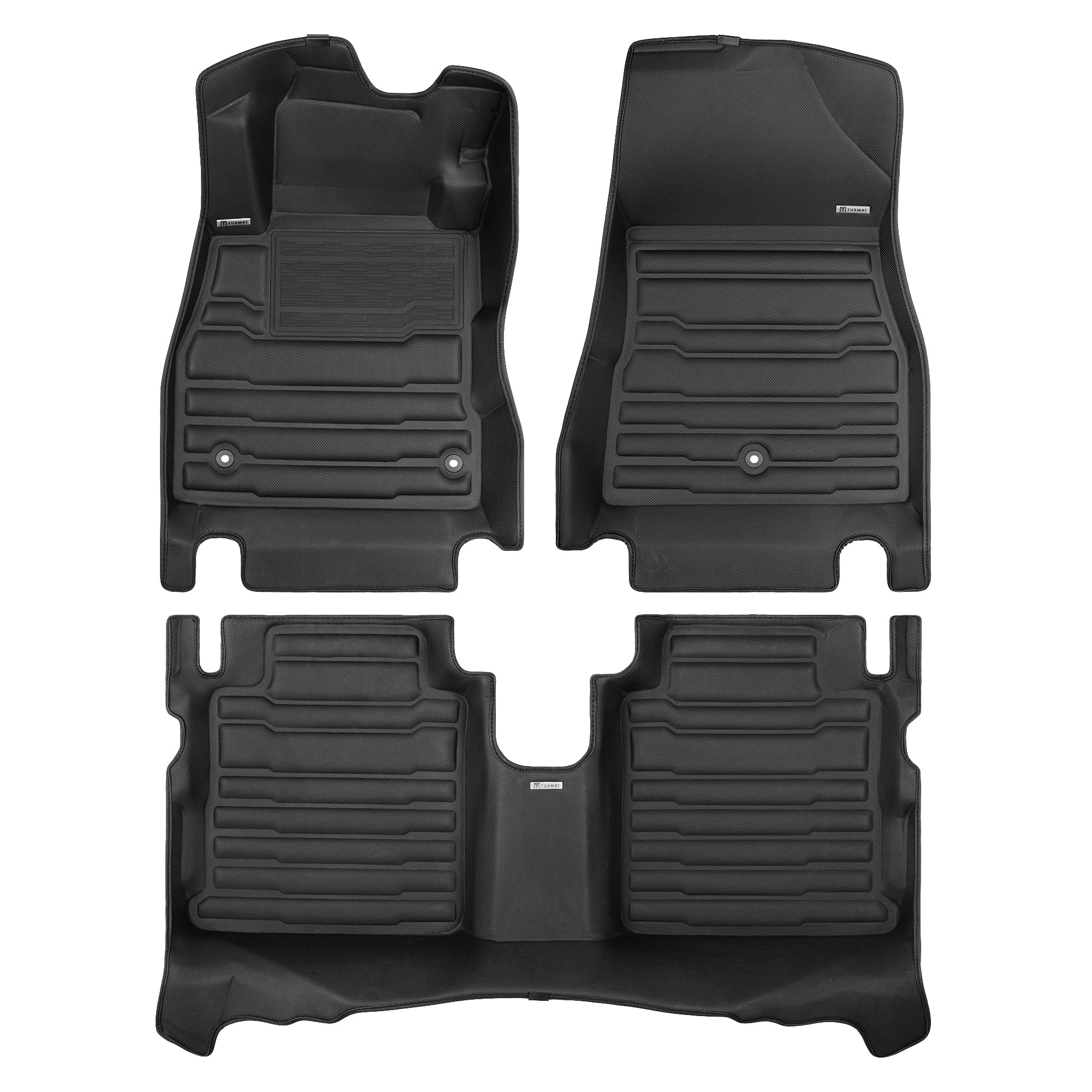 TuxMat - For Nissan Kicks 2018-2024 Models - Custom Car Mats - Maximum Coverage, All Weather, Laser Measured - This Full Set Includes 1st and 2nd Rows
