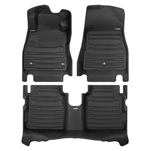 TuxMat - For Nissan Kicks 2018-2024 Models - Custom Car Mats - Maximum Coverage, All Weather, Laser Measured - This Full Set Includes 1st and 2nd Rows