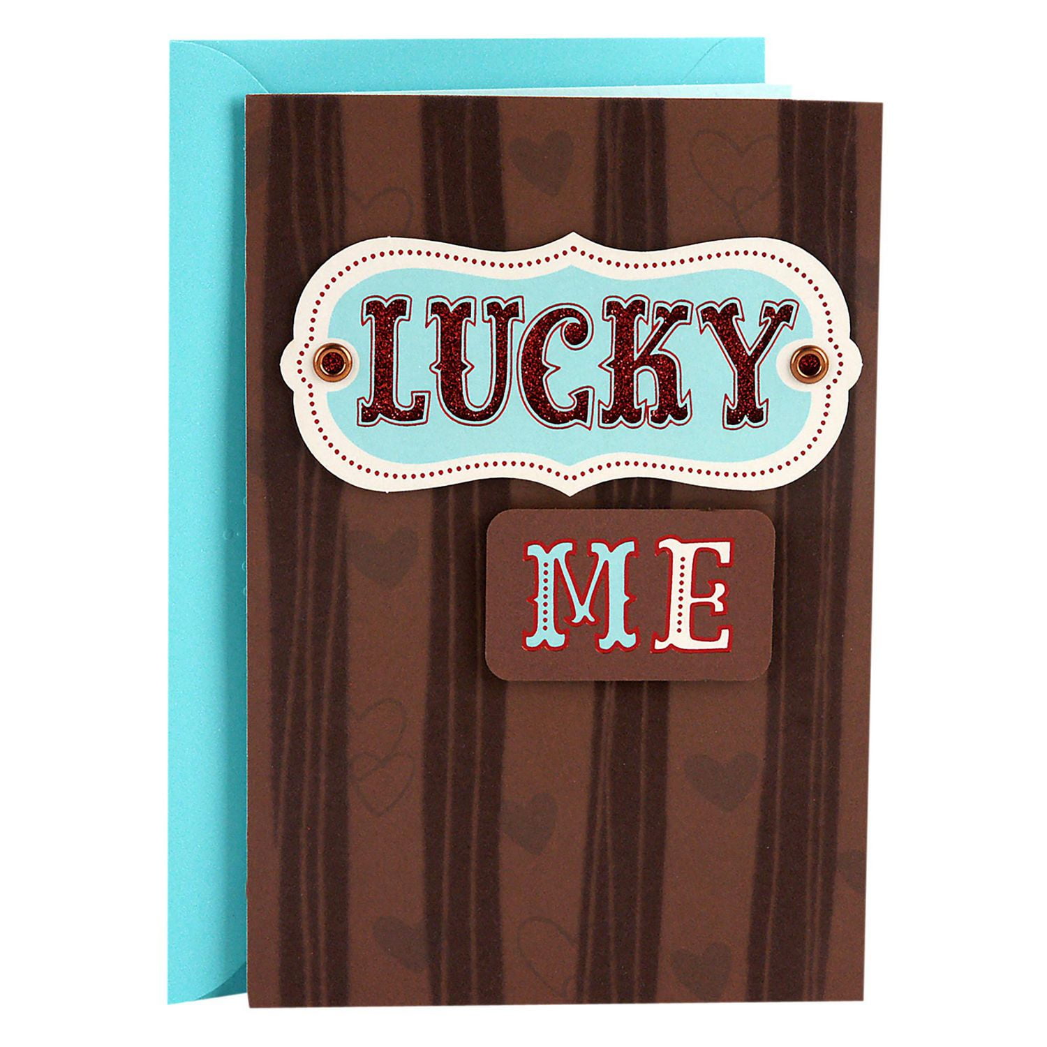 Carte d'amour pour lui – Hallmark – « Lucky Me to Have You » (Carte de la Saint-Valentin ou carte d'anniversaire)