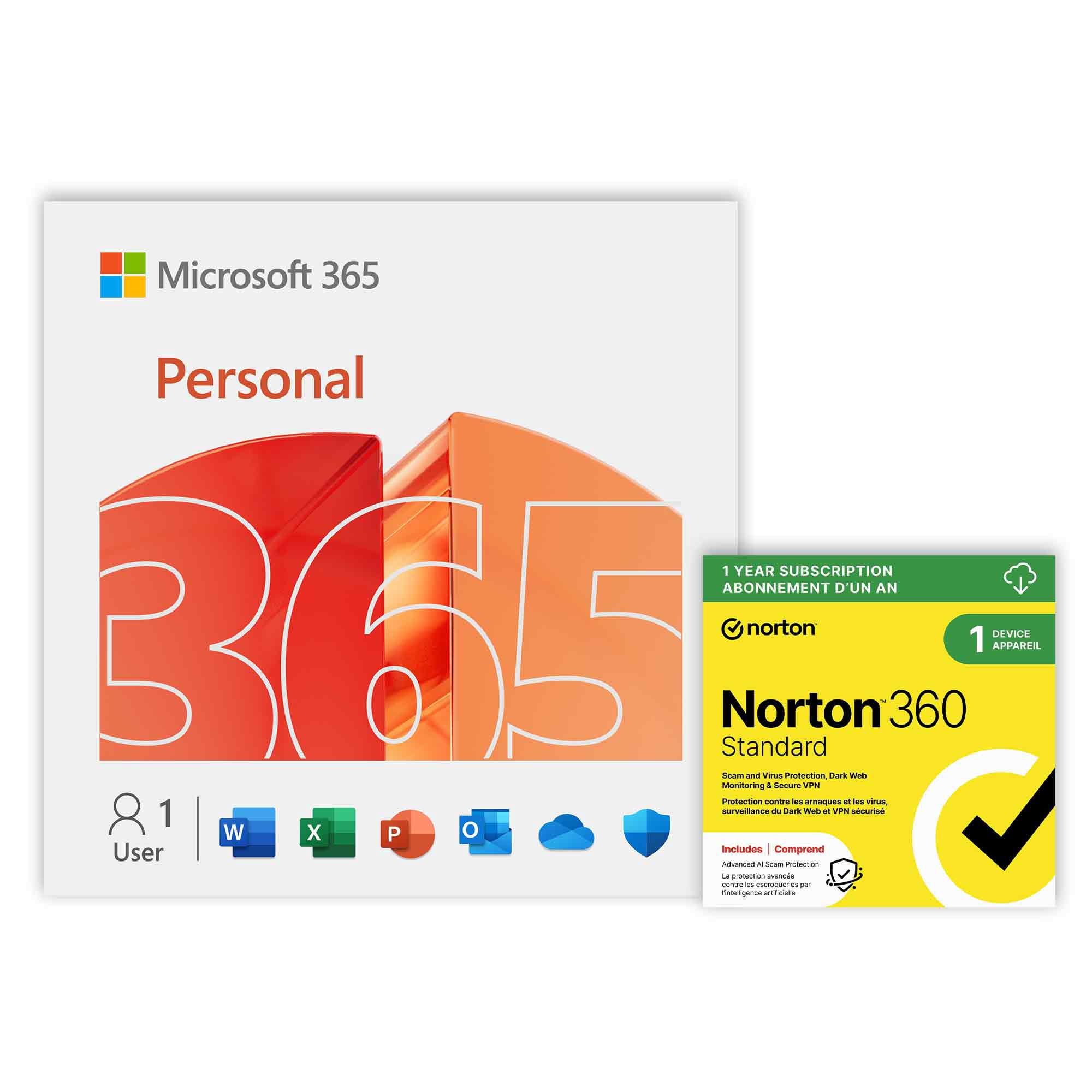 その他 Microsoft 365 Personal + Norton Microsoft 365 Personal 12-mos + Norton 360 Standard 1-Device 1